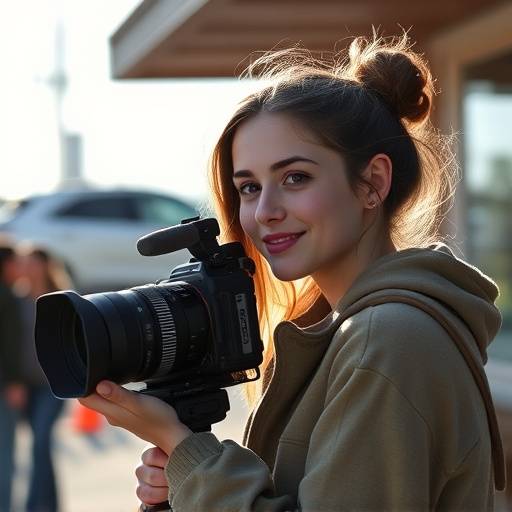 Ava Wilson on location, student of Directing Mastery Academy